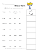 ESL Basic Related Words 